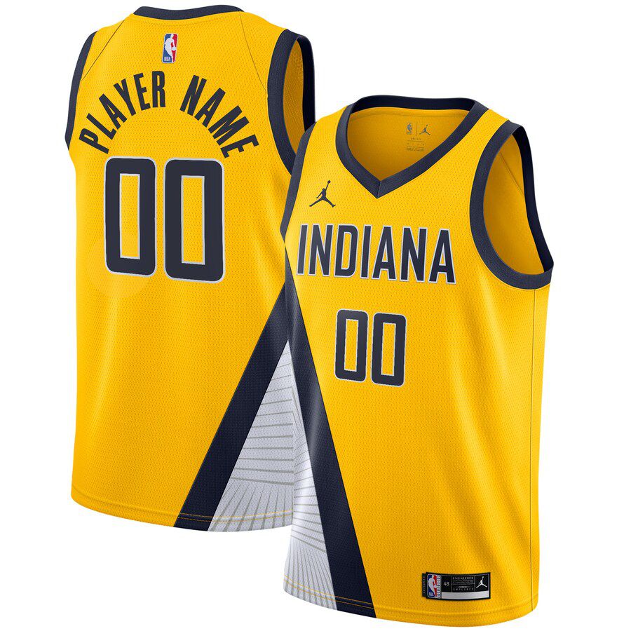 Men Indiana Pacers Jordan Brand Gold Swingman Custom NBA Jersey